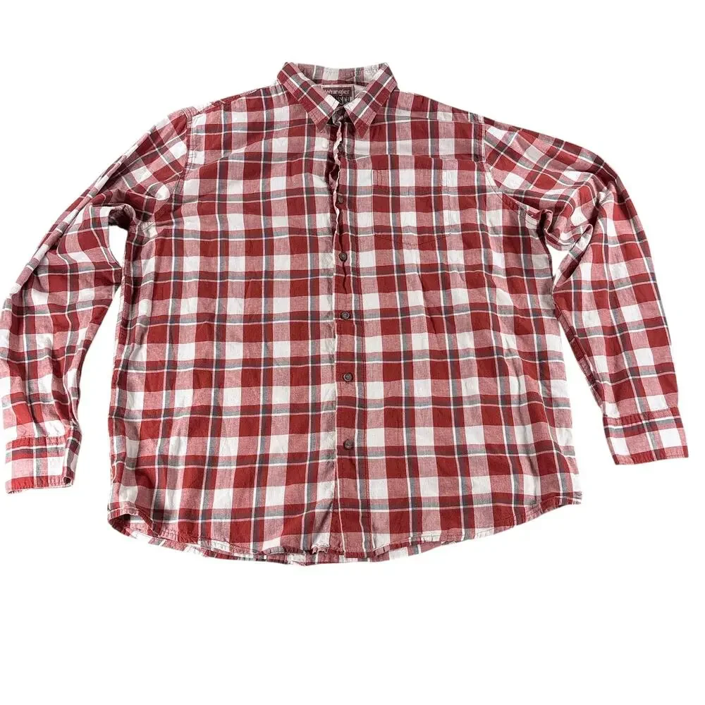 2 Wrangler Jeans Co, Plaid Long Sleeve Shirts - Men's Sz‎ L